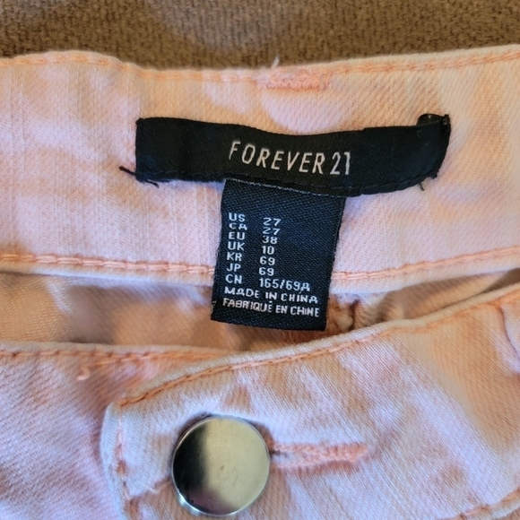 Forever 21 Daisy Duke Pink/Peach Cutoff Shorts Size 27 - Picture 3 of 5